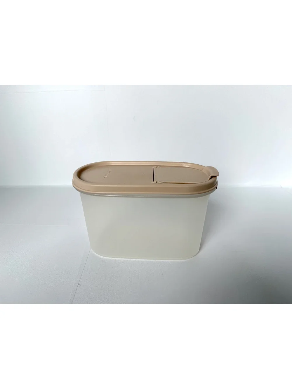 Tupperware Airtight Storage Container with Flip-Top Lid - Beige and Cream